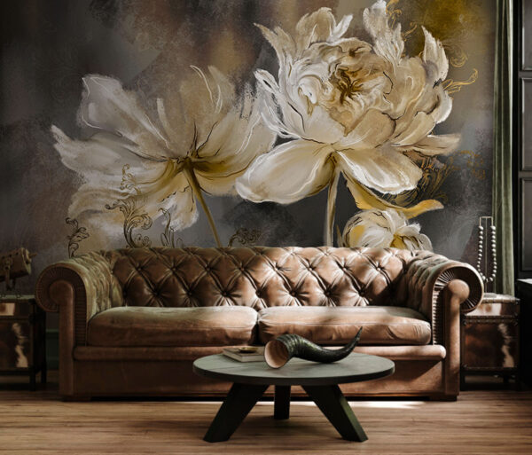 Pintura de flores sobre uma superfície Pintura de flores sobre uma superfície
