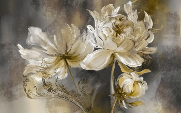 Pintura de flores sobre uma superfície Pintura de flores sobre uma superfície