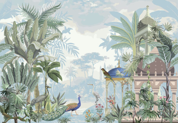 Mural de pássaros e plantas Mural de pássaros e plantas