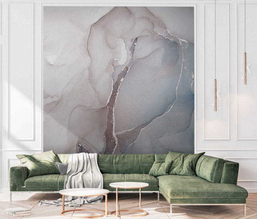 Formas abstractas fluidas em tons suaves.