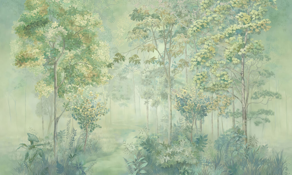Pintura de uma floresta Pintura de uma floresta