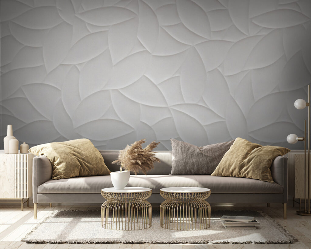 White surface with leaves White surface with leaves