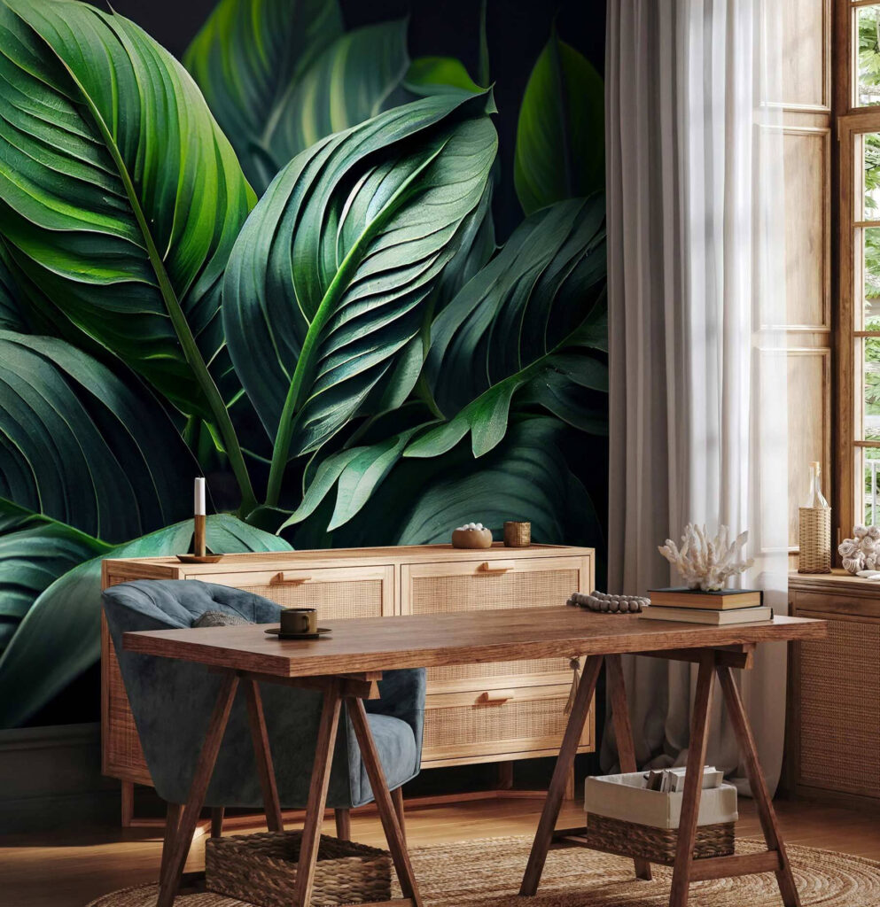 Lush green leaves in soft light Lush green leaves in soft light