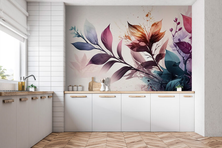 Folhagem vibrante em tons pastel suaves