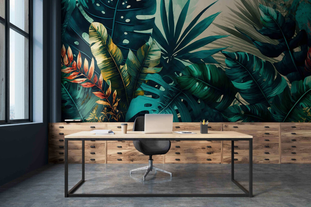 Group of tropical leaves