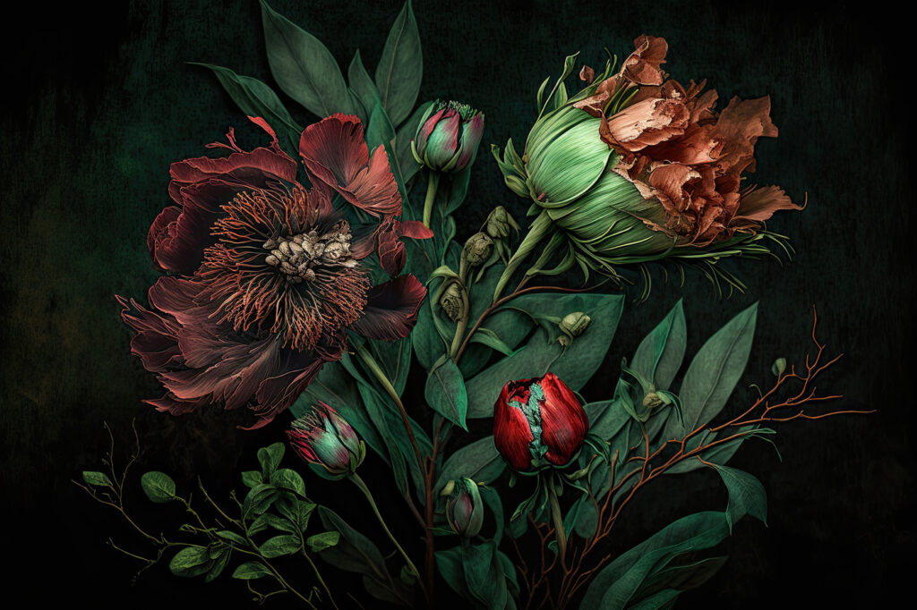 Flores elegantes com texturas ricas. Flores elegantes com texturas ricas.