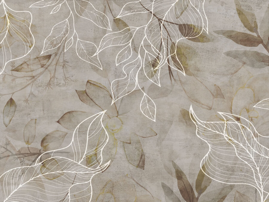 Papel de parede Folhas elegantes sobre um fundo texturado. - Image 6