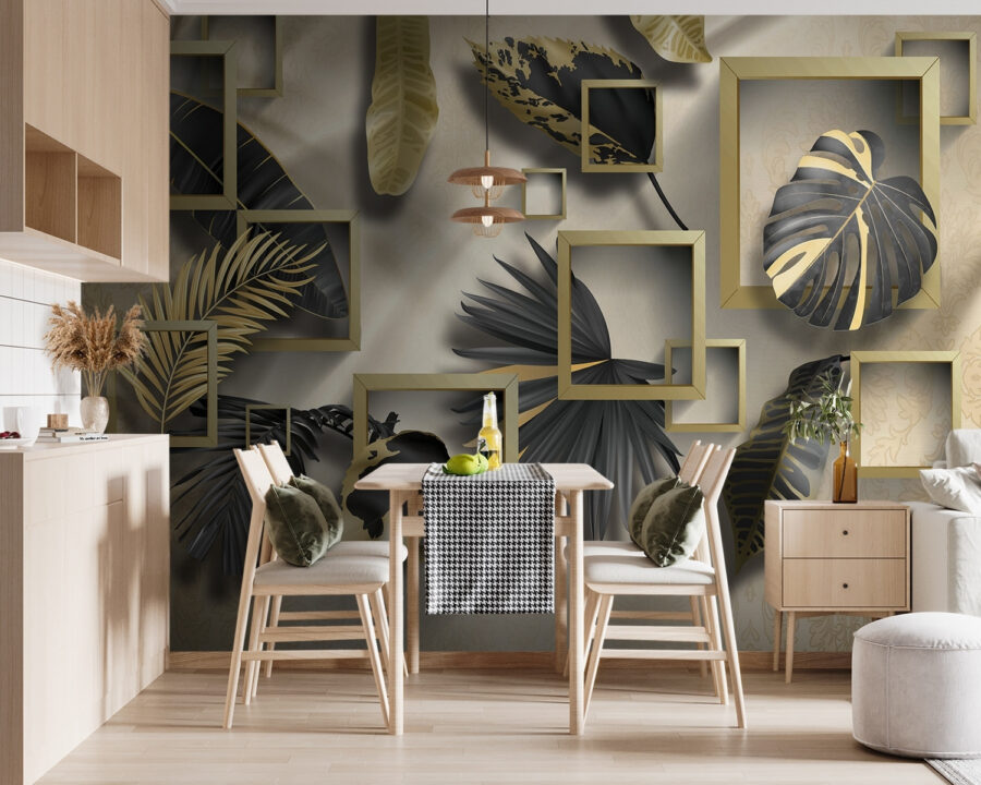 Folhagem luxuosa em molduras elegantes