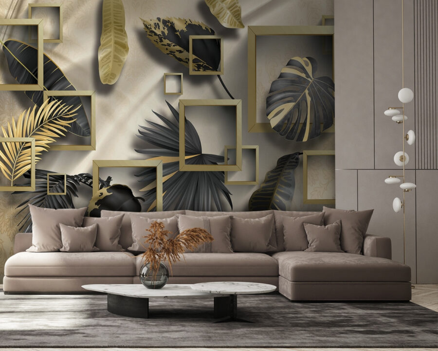 Folhagem luxuosa em molduras elegantes