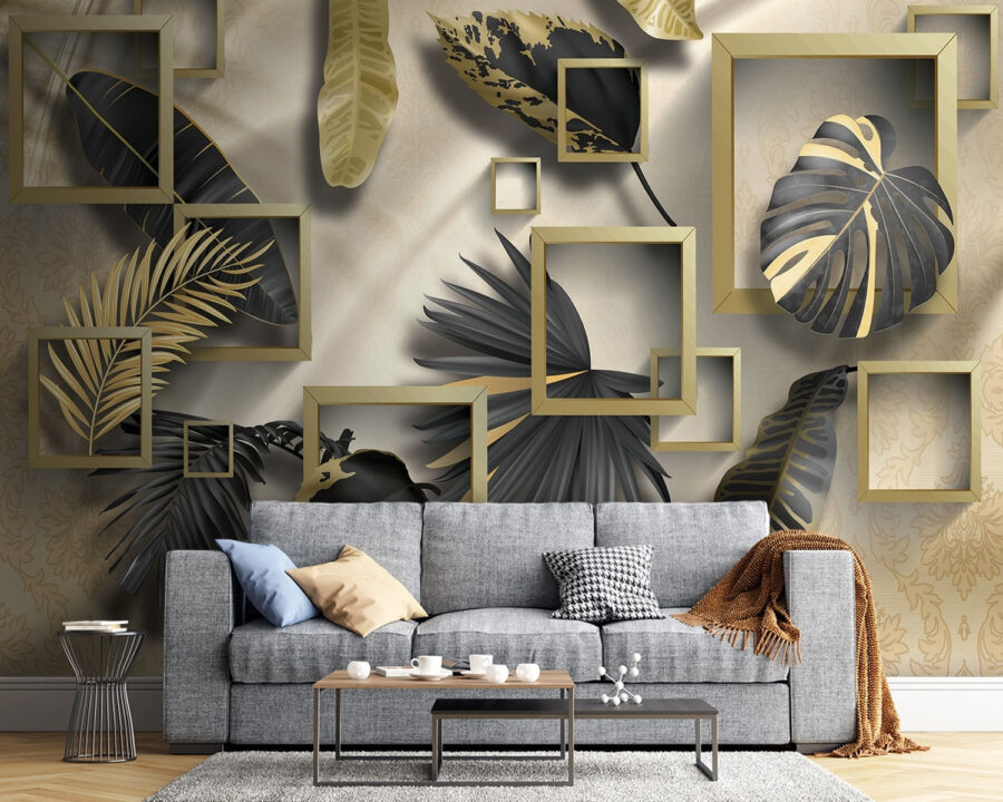 Folhagem luxuosa em molduras elegantes