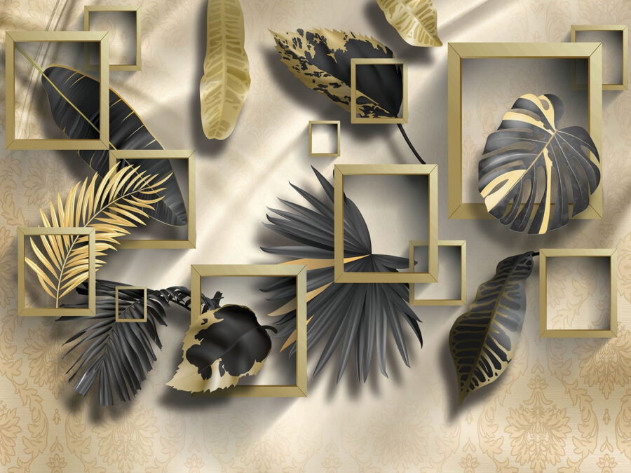 Folhagem luxuosa em molduras elegantes