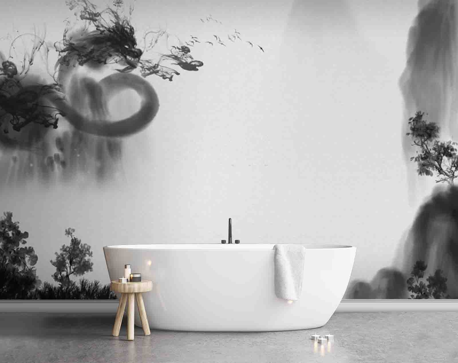 Black and white image of a dragon