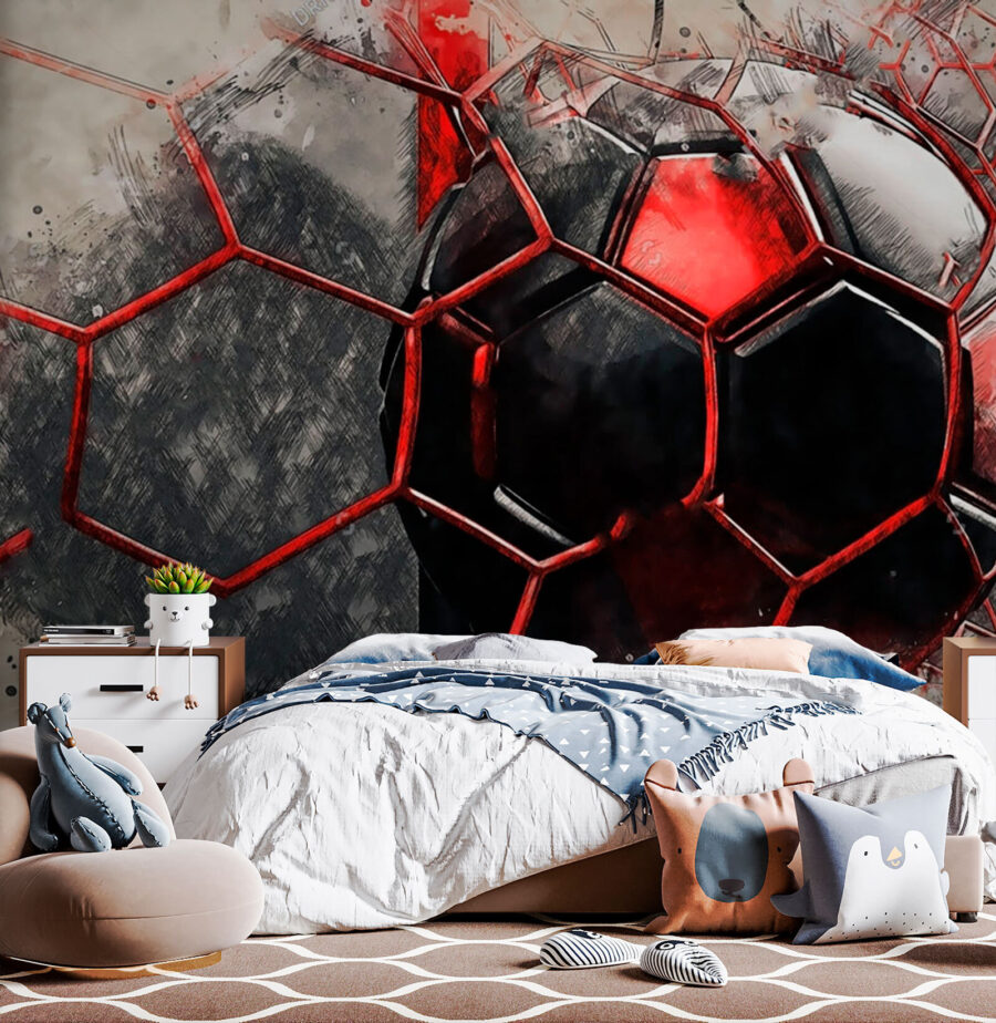 Bola de futebol numa rede Bola de futebol numa rede
