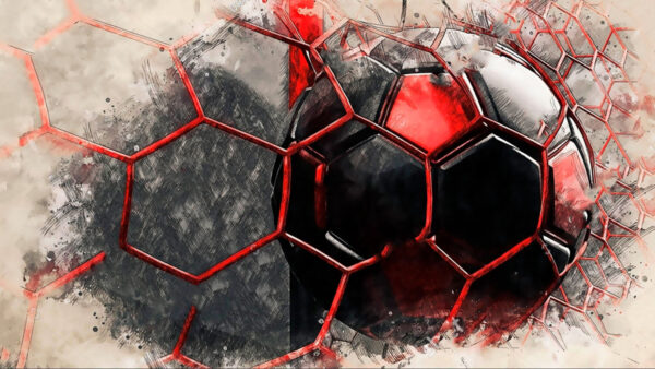 Bola de futebol numa rede Bola de futebol numa rede