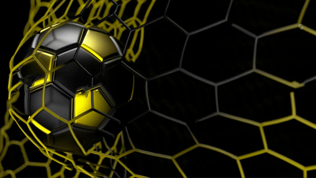 Bola de futebol numa rede Bola de futebol numa rede
