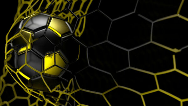 Bola de futebol numa rede Bola de futebol numa rede