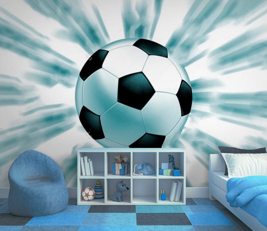 Bola de futebol a voar no ar