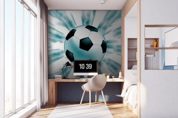 Bola de futebol a voar no ar Bola de futebol a voar no ar