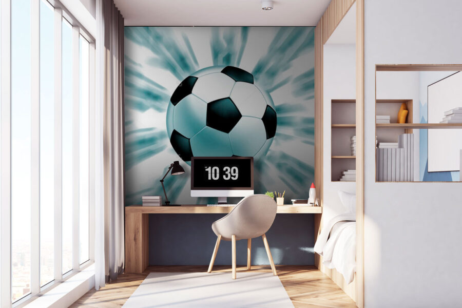 Bola de futebol a voar no ar