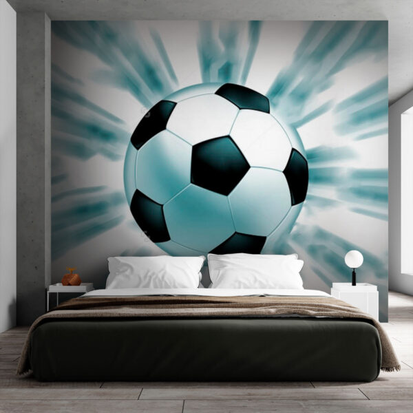 Bola de futebol a voar no ar Bola de futebol a voar no ar