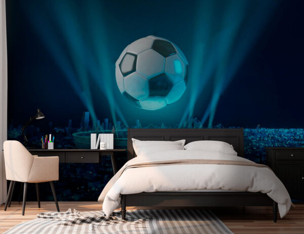 Football ball above a stadium Football ball above a stadium