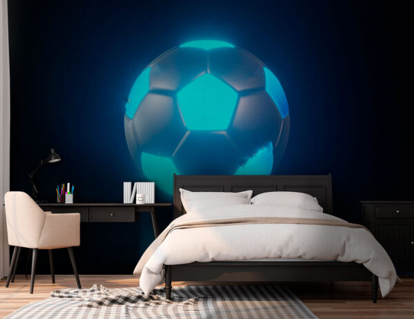 Bola de futebol com luzes azuis Bola de futebol com luzes azuis