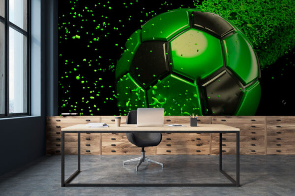 Bola de futebol verde e preta Bola de futebol verde e preta