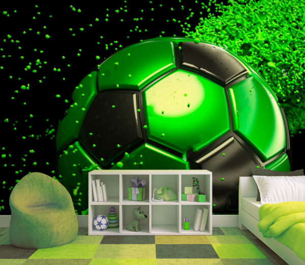 Bola de futebol verde e preta Bola de futebol verde e preta