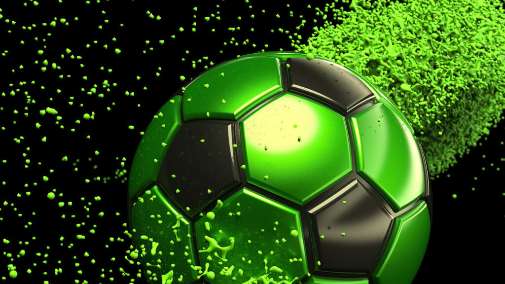 Bola de futebol verde e preta Bola de futebol verde e preta
