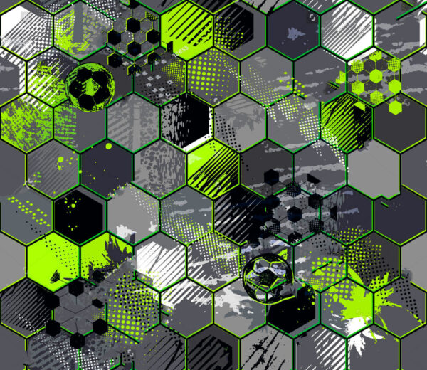 Padrão de hexágonos e bolas de futebol u72779p 600x520 - Padrão de hexágonos e bolas de futebol