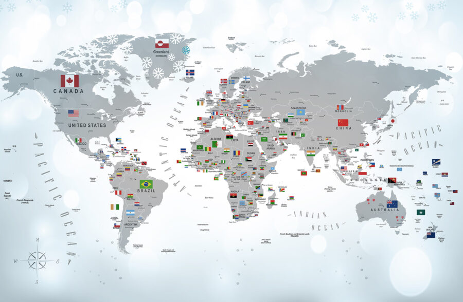 Mapa do mundo com bandeiras Mapa do mundo com bandeiras