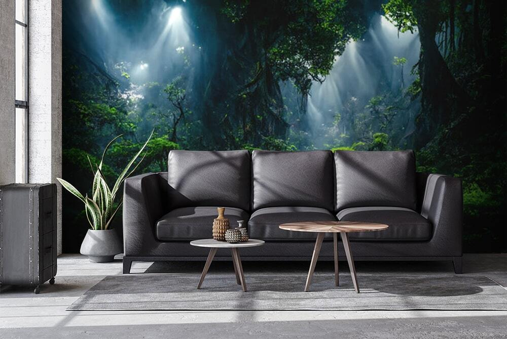 Riacho numa floresta com árvores e plantas u72430pig2 - Riacho numa floresta com árvores e plantas