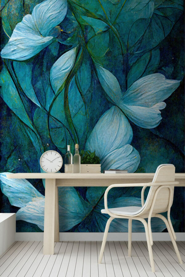 Pintura de flores e folhas Pintura de flores e folhas
