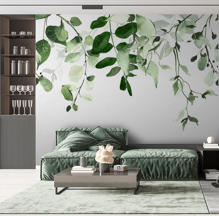 Desenho de fundo elegante de folhas verdes. Desenho de fundo elegante de folhas verdes.