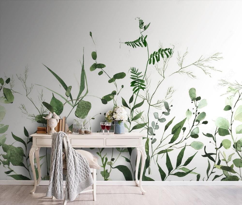 Lush greenery on a white background Lush greenery on a white background