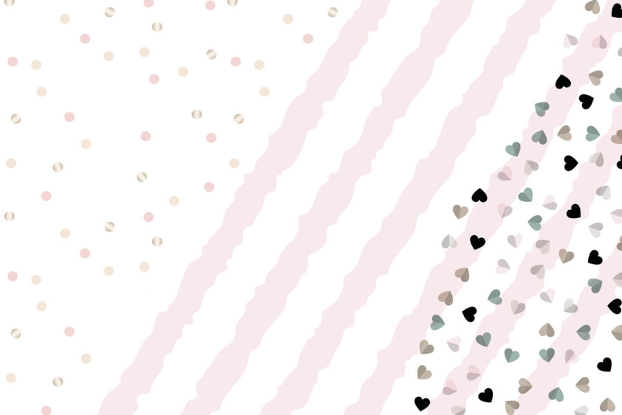 Fundo às riscas cor-de-rosa e brancas com pequenos corações
