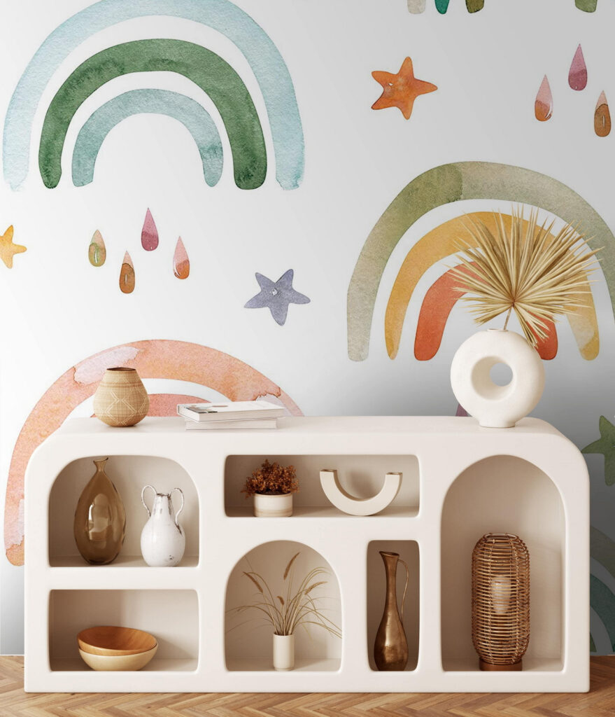 u72183pir3 879x1024 - Padrão de arco-íris e estrelas em aguarela - tegory