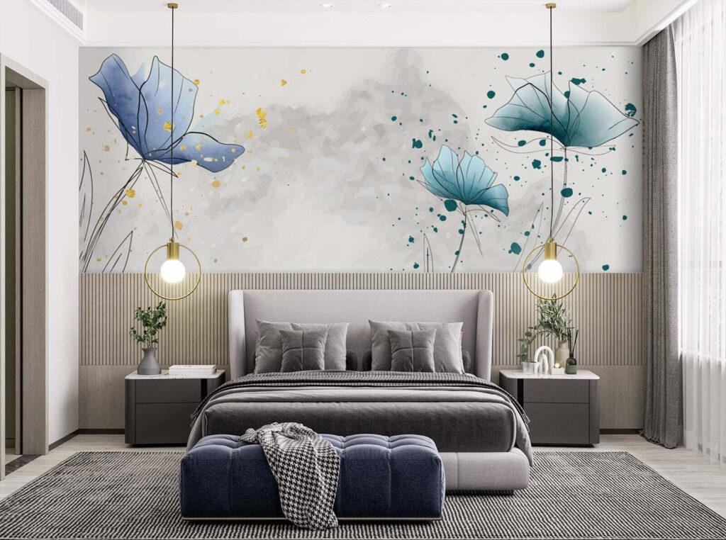 Blue blossoms dancing in breezy elegance