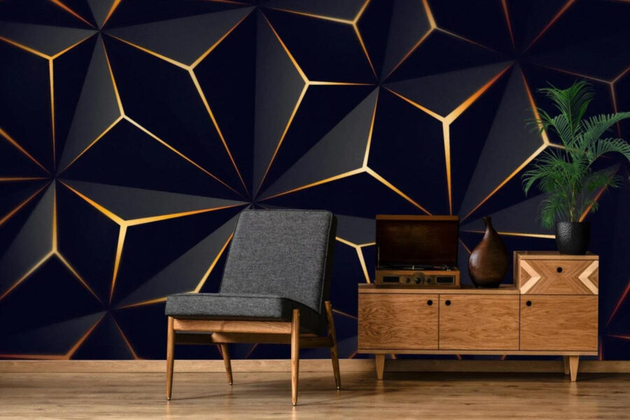 Papel de parede Padrão triangular preto