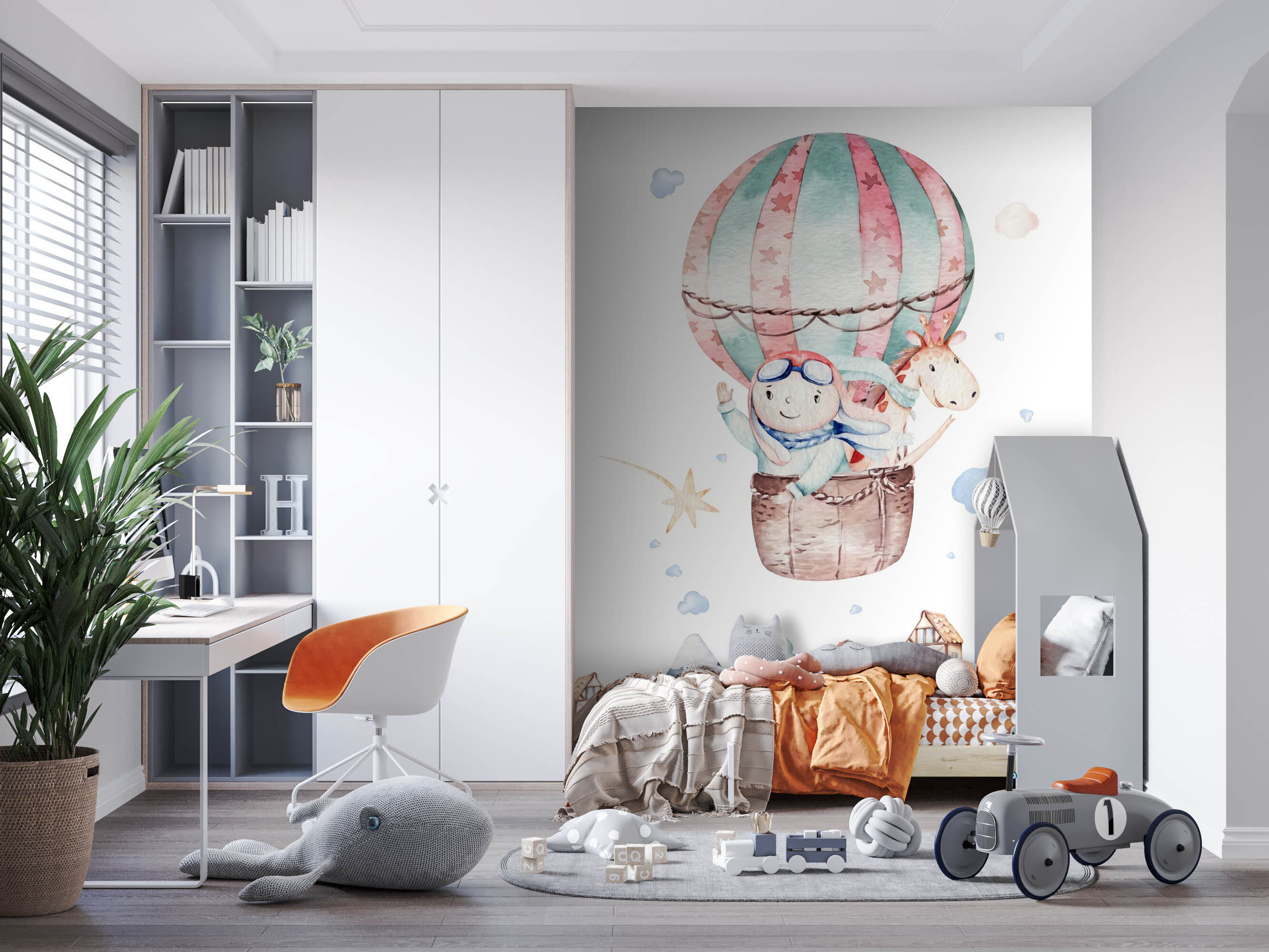 u72079pir1m - Ilustração em aguarela de uma pessoa num balão de ar quente - tegory