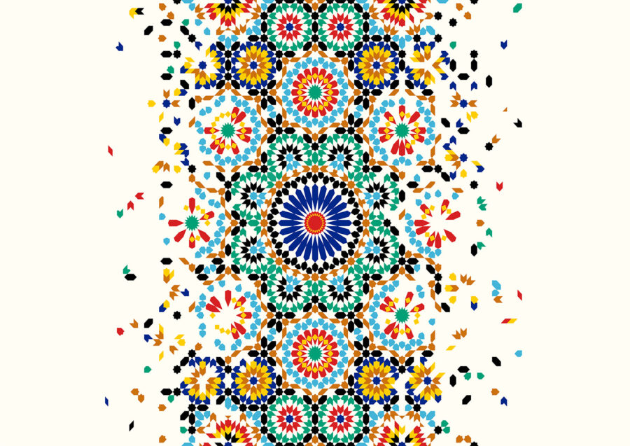 Padrão colorido sobre um fundo branco