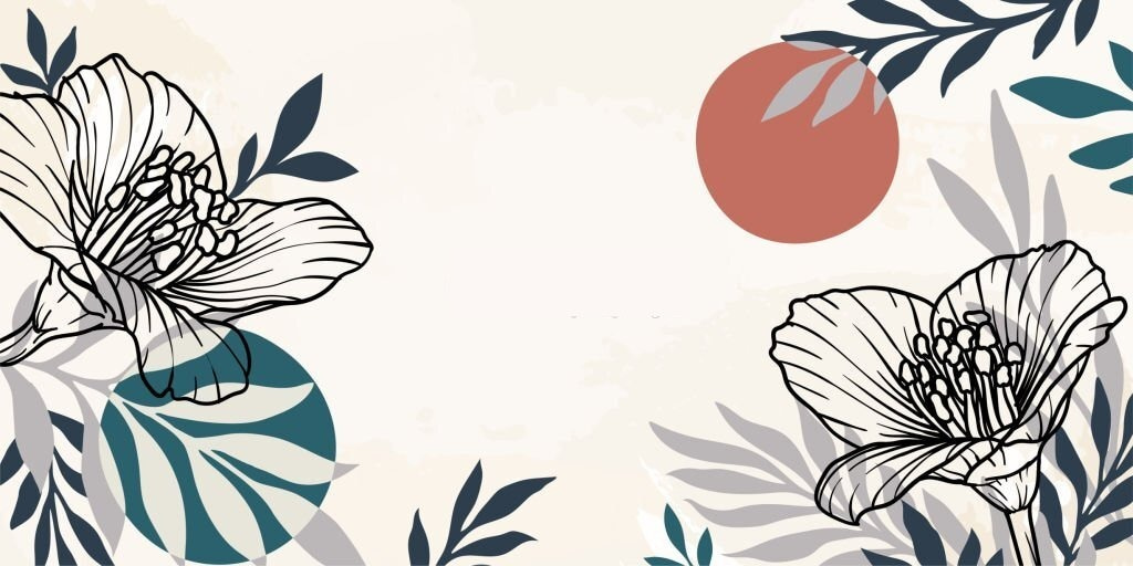 Fundo branco com flores e folhas a preto e branco Fundo branco com flores e folhas a preto e branco