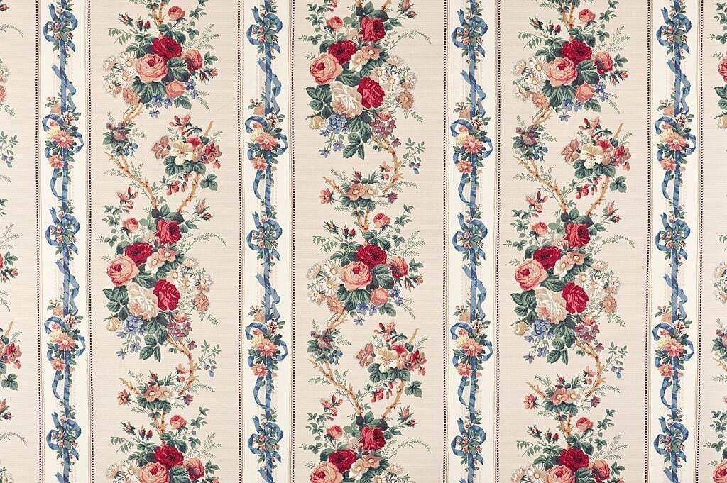 Wallpaper with flowers and ribbons Wallpaper with flowers and ribbons