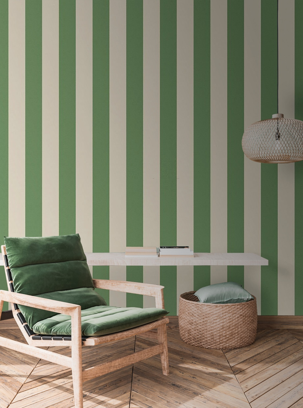 Green and beige striped background Green and beige striped background