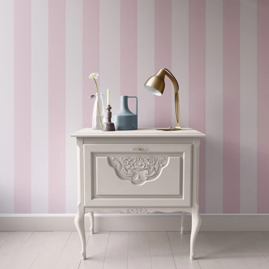 Papel de parede às riscas cor-de-rosa e brancas Papel de parede às riscas cor-de-rosa e brancas