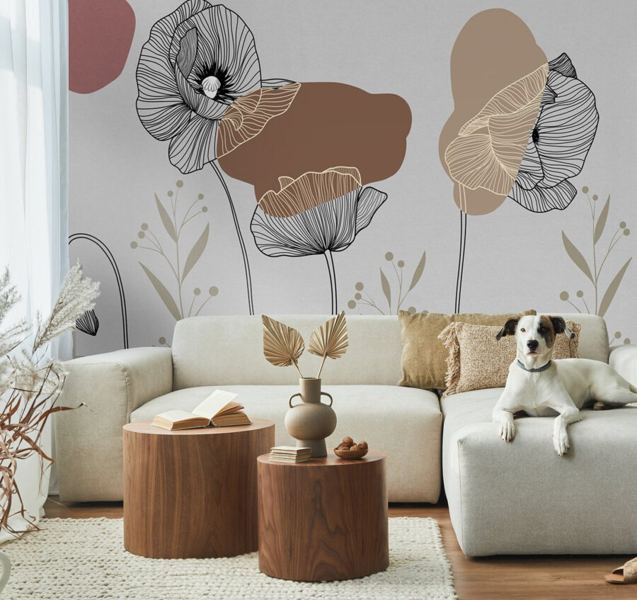 Desenho de flores e plantas