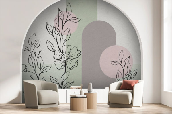 Desenho de uma flor e folhas Desenho de uma flor e folhas