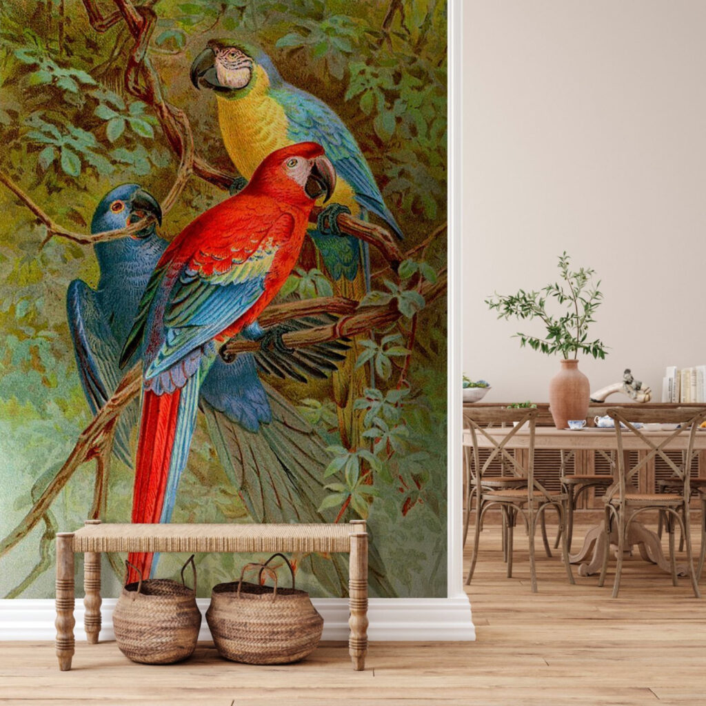 u71620piq1 1024x1024 - Grupo de pássaros coloridos num ramo de árvore - tegory