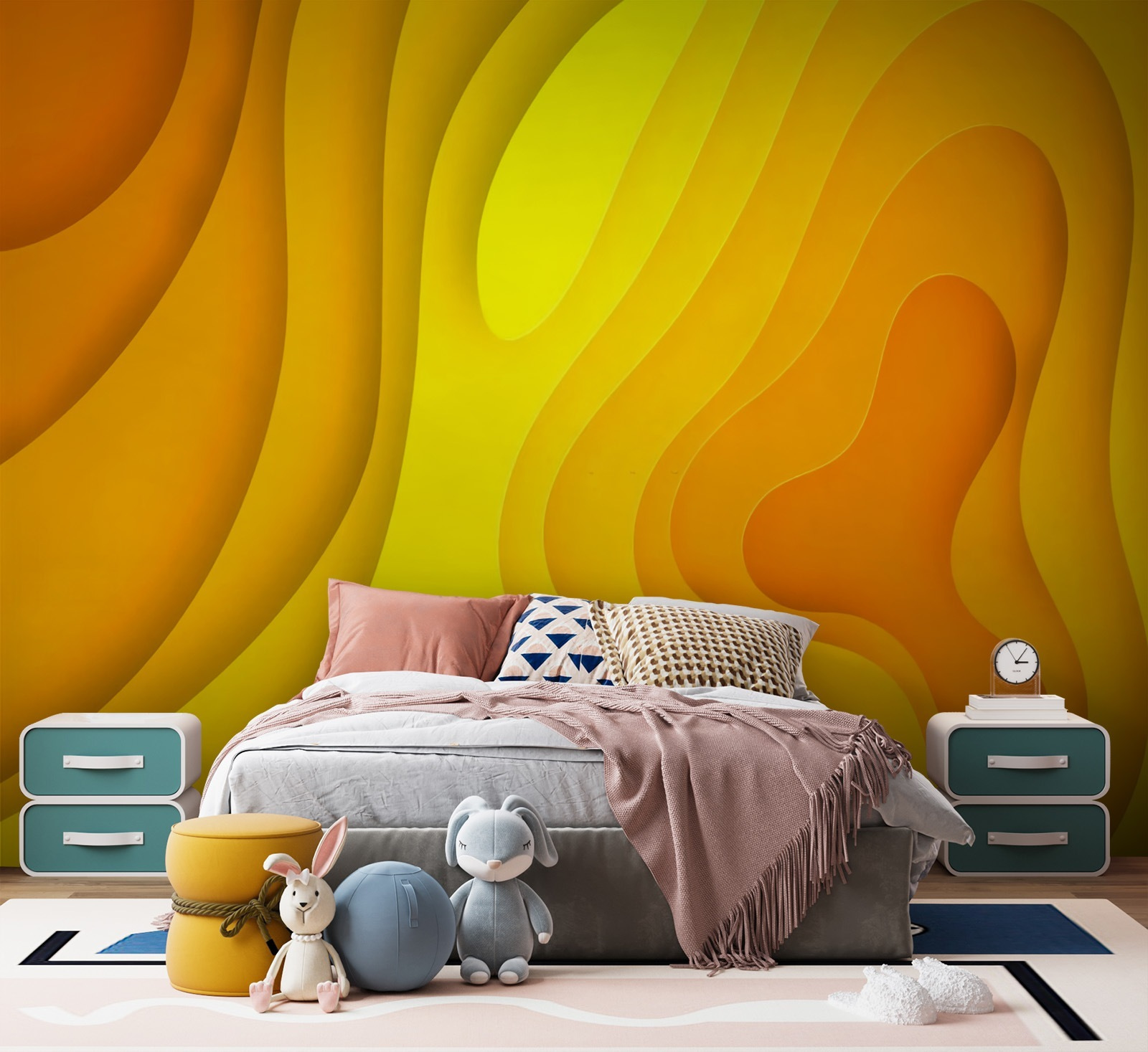 u71587pir1m - Formas recortadas em papel amarelo e laranja - tegory