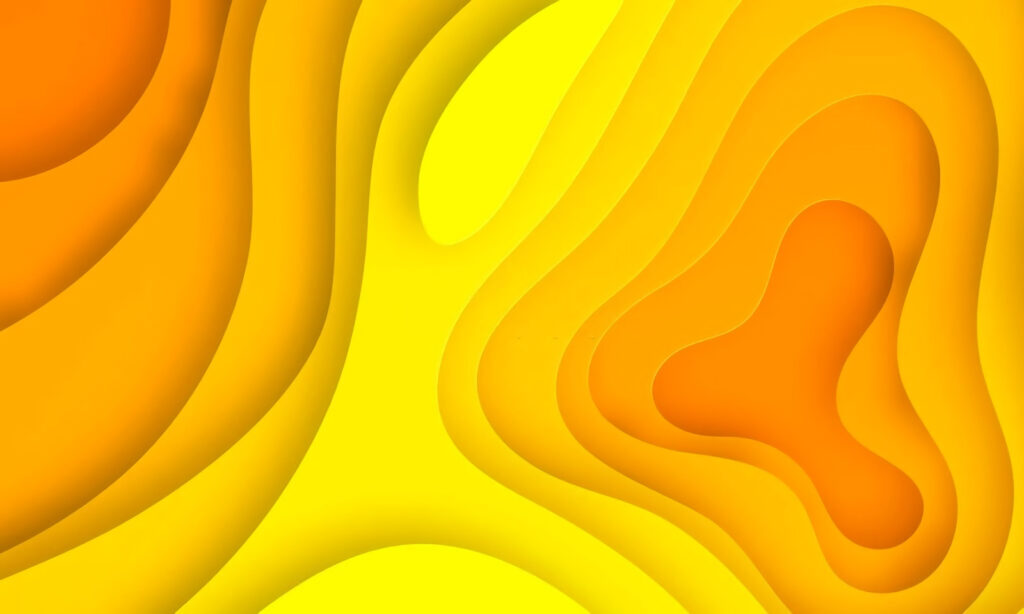 Formas recortadas em papel amarelo e laranja Formas recortadas em papel amarelo e laranja